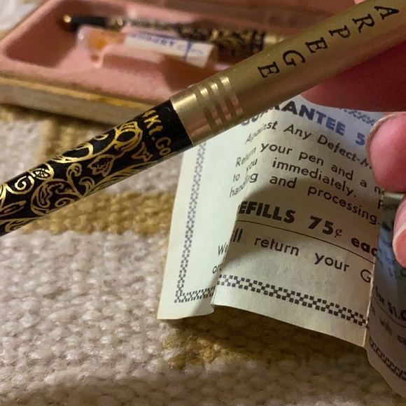 Vintage Arpege Chanel No5 14k Gold Perfumed Pen Set - Picture 3 of 11